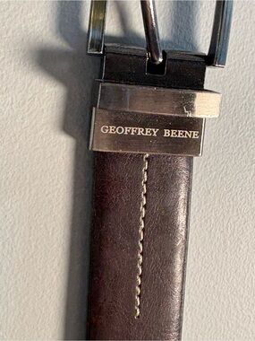 Geoffrey Beene Brown & Black Reversible Buckle Leather Belt